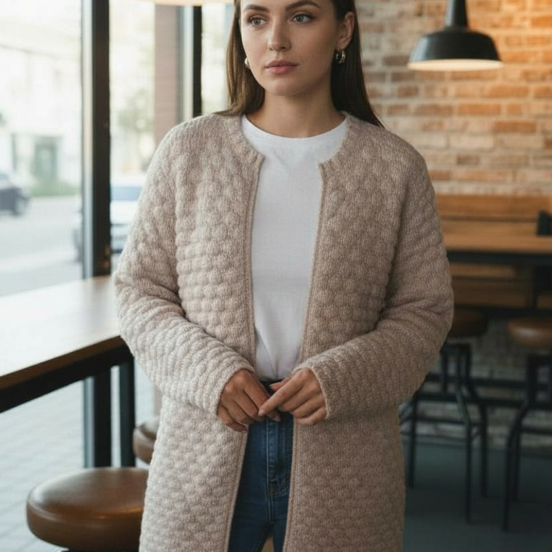 cardigan texturé mango – beige chinée – taille m