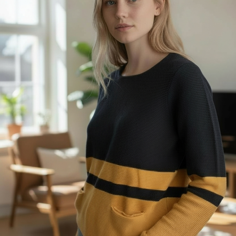 pull rayé maison 123 paris – Édition cropped texturée – taille s