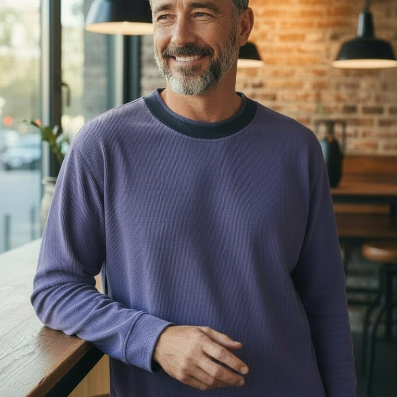 pull côtelé violet chiné – magic simplicity – taille l