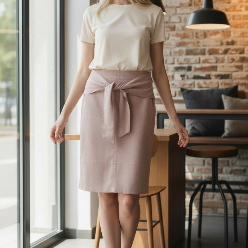 jupe crayon rose poudré – kiabi